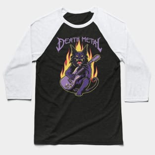 death metal Satanic Baphomet cat Baseball T-Shirt